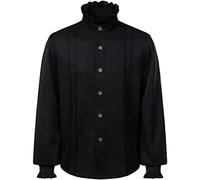 Mens Pirate Shirt Vampire Renaissance Victorienne Steampunk Gothique À Volants Chemises Médiévales Costume Vêtements Chemise Homme