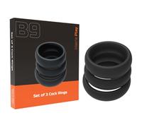 Men's Play - lot de 3 cockrings épais - silicone noir
