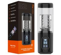 Men's Play - masturbateur tournant, aspirant, vibrant (noir)