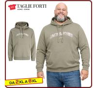 men's PLUS SIZE hooded sweatshirt cotton fleece from 3xl to 8xl Jack & Jones