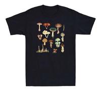 Men's Poisonous Mushrooms Funny Fungi Mycology Foraging Gift Novelty T-Shirts Black XXL