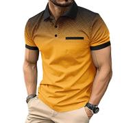 Men's Polo Shirt Manches Courtes Golf athlétique Casual Business Office Top Tee Multi Couleurs (FR/ES, Alpha/Lettres, M, Taille Normale, Taille Normale, #2)