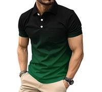 Mens Polo Shirts Manches Courtes Sport Golf Tennis T-Shirt séché Rapide athlétique Workout Polo Shirt Gradient Blouses (FR/ES, Alpha/Lettres, S, Taille Normale, Taille Normale, #13)