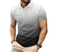 Mens Polo Shirts Manches Courtes Sport Golf Tennis T-Shirt séché Rapide athlétique Workout Polo Shirt Gradient Blouses (FR/ES, Alpha/Lettres, S, Taille Normale, Taille Normale, #3)
