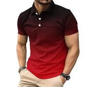 Mens Polo Shirts Manches Courtes Sport Golf Tennis T-Shirt séché Rapide athlétique Workout Polo Shirt Gradient Blouses (FR/ES, Alpha/Lettres, S, Taille Normale, Taille Normale, #4)