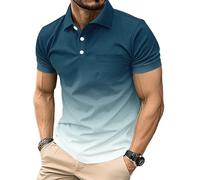 Mens Polo Shirts Manches Courtes Sport Golf Tennis T-Shirt séché Rapide athlétique Workout Polo Shirt Gradient Blouses (FR/ES, Alpha/Lettres, S, Taille Normale, Taille Normale, #11)