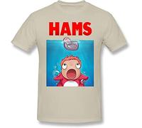 Men's Ponyo on The Cliff Hams Parody Jaws Short Sleeve Top T-Shirt T-Shirts à Manches Courtes(Large)