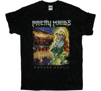 Men's Pretty Maids Future World Black T Shirt Axel Rudi Pell Shakra Hard Rock L
