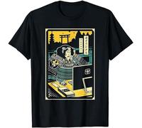 Men's Programmer Samurai Warrior Computer Men Cotton Tees Harajuku Streetwear T-Shirts Black XXL