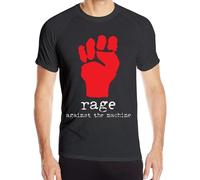 Mens Rage Against The Machine Logo Quick Drying Outdoor Sports Short Sleeve Athletic Tee Manches Courtes(Large)