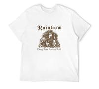 Men's Rainbow Long Live Rock 78 Ritchie Blackmore Brown T-Shirts White L