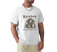 Men's Rainbow Long Live Rock'n'Roll'78 Ritchie Blackmore Brown T-Shirt White L