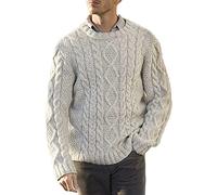 Mens Ras du Cou Pull Chandails Chunky Câble Torsion Tricoté Cavaliers Solide Couleur De Base Tops
