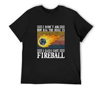 Men's Raygun Big is Fireball Cast I Didn¡¯T How Room Said Tee I Cotton Ask The Vintage T-Shirts Black M