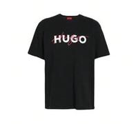 Men's Regular Fit HUGO Letter Print Round Neck Tee, Casual Short Sleeve Crew Neck T-shirt for Summer, Fashion Men's Top for Daily Wear, Tropical KOMFORT & SICHERHEIT - Das Kinder-T-Shirt aus 100 % Bau