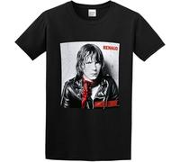 Men's Renaud Marche Lombre T-Shirt Print Tees Short Sleeve O Neck Black L