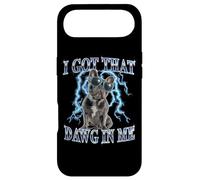 Mens Retro Vintage Heavy Metal Rock Black French Bulldog Dog Coque pour iPhone Air