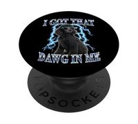 Mens Retro Vintage Heavy Metal Standard Black Poodle Dog PopSockets PopGrip Adhésif