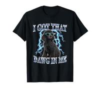Mens Retro Vintage Heavy Metal Standard Black Poodle Dog T-Shirt