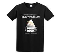 Men's Rick Wakeman White Rock Funk Cotton Round Neck Shirt T Shirt T-Shirts Black XXL