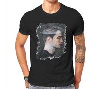 Men's Robert Pattinson Men Handsome Origins Best Movie Funny Cotton Tee Shirt Short Sleeve Plus Size Tops T-Shirts Black 3XL