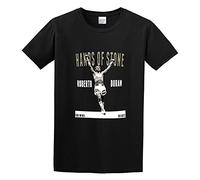 Men's Roberto Duran Hands of Stone Boxing Legend Funny Top Graphic Tee T-Shirts Black XXL