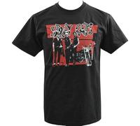 Mens Rockabilly T-Shirt Stray Cats 80'S Neo Rockabilly Revival Motorbike Setzer Tee Black Manches Courtes(3X-Large)
