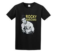 Men's Rocky Marciano The Brockton Blockbuster Boxing Legend Cotton T Shirt Black XL
