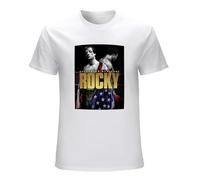 Men's Rocky, Mens Balboa Italian Stallion Boxing Boxer Movie Unisex Top Tee T-Shirts White 3XL