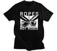 Men's Ropes Not Roses Clench Shibari BDSM Dominant Submissive Slave Play Sexy Sub Tops Men Clothing Ropa Hombre Camisetas T-Shirts Black XXL
