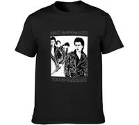 Men's Round Neck T-Shirt Adam and The Ants Young Parisians Mens T-Shirt Hand Wash Recommended Black Manches Courtes(Small)