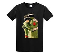 Men's Round Neck T-Shirt Rock Lee Button Closure Black 3XL