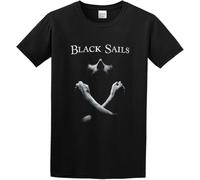 Men's Round Neck T-Shirt Sails Adventure TV Series Pure Cotton is More Hygroscopic Black Manches Courtes(Small)