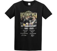 Men's Round Neck T-Shirt The Highwaymen Funny Birthday Vintage Gift Crew-Neck t-Shirt Black Manches Courtes(Medium)