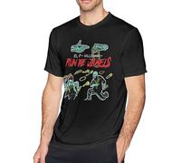 Men's RU-N Th-E Jewels Classic Breathable Casual Round Neck Easy Tee Music Tee Black T-Shirts Black XL