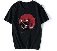 Men's Rurouni Kenshin Men Short Sleeve Leisure Manga Himura Kenshin Swordsman Samurai X Cotton Fans Tee Black T-Shirts Black XL