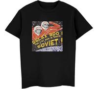 Men's Russia USSR Soviet Union Space First Cosmonaut Gagarin Printed Summer Cotton Hip Hop Tees Tops Harajuku T-Shirts Black M