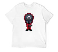 Men's S_Qu-I.D GA_Me TV Series Tee Print Graphic Short Sleeve Men Unisex Top Tees Regular T-Shirts White M