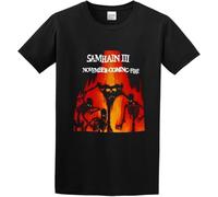Men's Samhain III November Coming Fire Rock T-Shirt Black Manches Courtes(3X-Large)