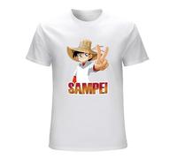 Men's Sampei Pescatore Sanpei Kyoshin Fish Manga Cartoon Men Men Shirts Fashion Casual Tee Tops Short Sleeve T-Shirts White L