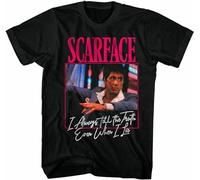 Men's Scarface Tell The Truth Men's T-Shirt Black Cotton Vintage Gift for Men Black S