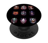 Mens Scary Halloween Portraits of Spooky Heads PopSockets PopGrip Adhésif