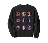 Mens Scary Halloween Portraits of Spooky Heads Sweatshirt