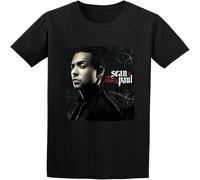 Men's Sean Paul The Trinity T-Shirt Print Tees Short Sleeve O Neck Black 3XL