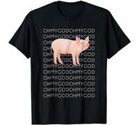 Men's Shane Dawson Oh My God Pig Black Cotton T-Shirts Black XL