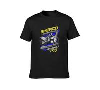 Men's Sherco Racing Guys Black Men Graphic Printed Top Unisex Tee T-Shirts Black M
