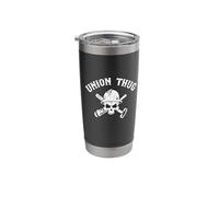 Mens Skull Skilled Labor Day Construction Worker Union Thug Gobelet isotherme en acier inoxydable double paroi