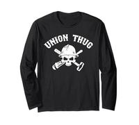 Mens Skull Skilled Labor Day Construction Worker Union Thug Manche Longue