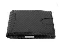 Men's Slim Wallet with Blocking, 10 Credit Card Slots, Leather Money, Bifold Front Pocket Design, Sturdy PU and Carbon Fiber Material, Outstanding Travelers (Black)
