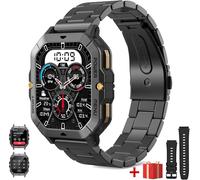 Men's Smart Watch (2 Straps), 2.02 Inch Large Screen, 100+ Sports Modes 1 Atm Waterproof, Fitness Tracker Smartwatch With Bluetooth Calls Heart Rate Spo2 Sleep For Android Ios (Black)